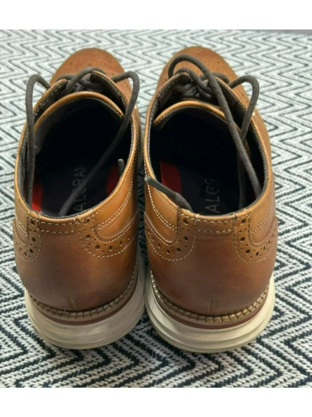 Cole Haan Mens Wingtip Oxford Shoes Brown Size 11M Leather Grand OS Good Conditi